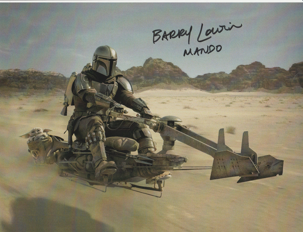 Star Wars Barry Lowin signed Mandalorian 8x10