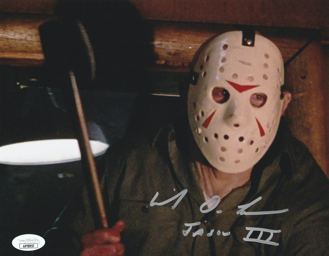 Friday The 13th Part 3 signed Mike Deluna Jason Voorhees 8x10 photo JSA