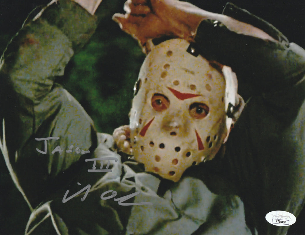 Friday The 13th Part 3 signed Mike Deluna Jason Voorhees 8x10 photo JSA