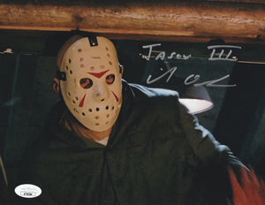 Friday The 13th Part 3 signed Mike Deluna Jason Voorhees 8x10 photo JSA