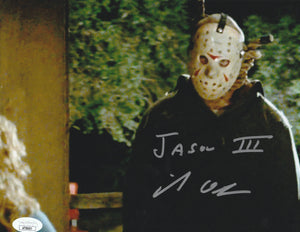 Friday The 13th Part 3 signed Mike Deluna Jason Voorhees 8x10 photo JSA