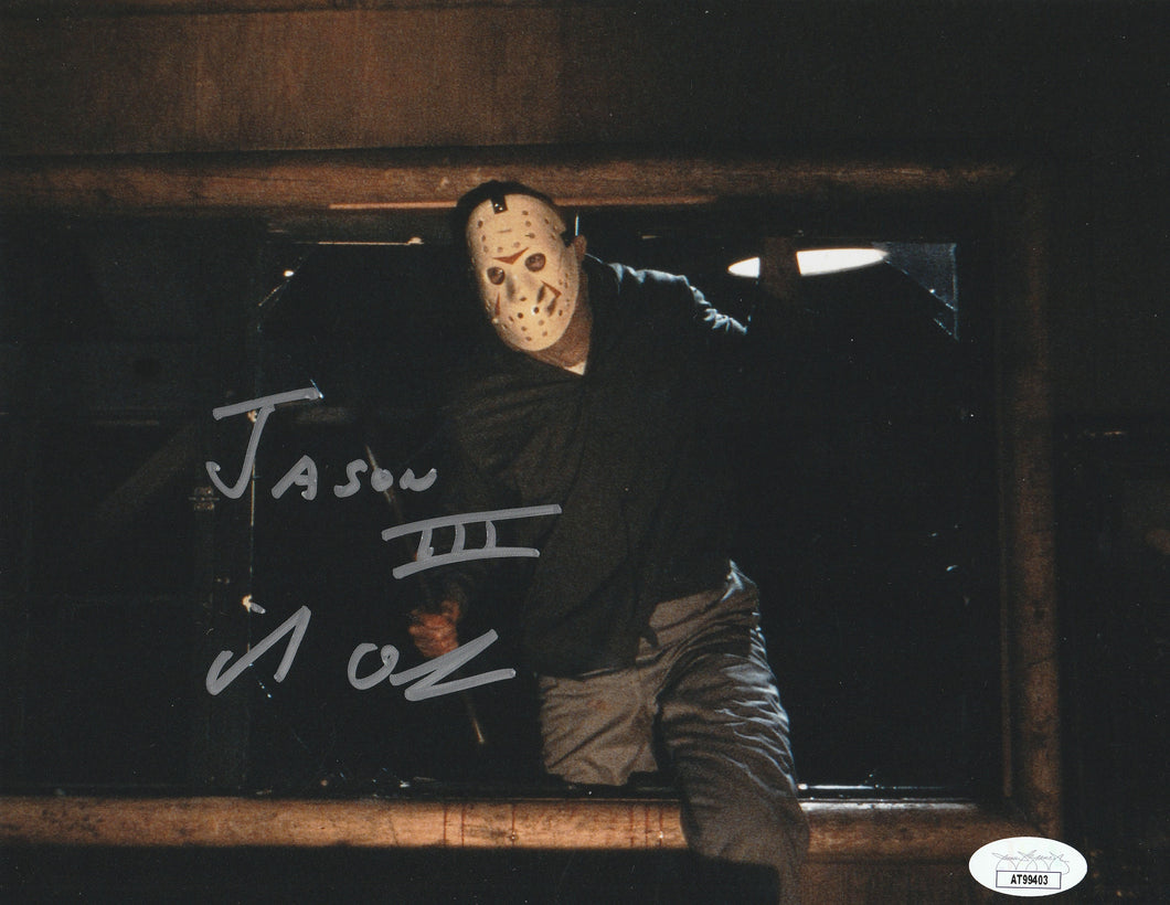 Friday The 13th Part 3 signed Mike Deluna Jason Voorhees 8x10 photo JSA