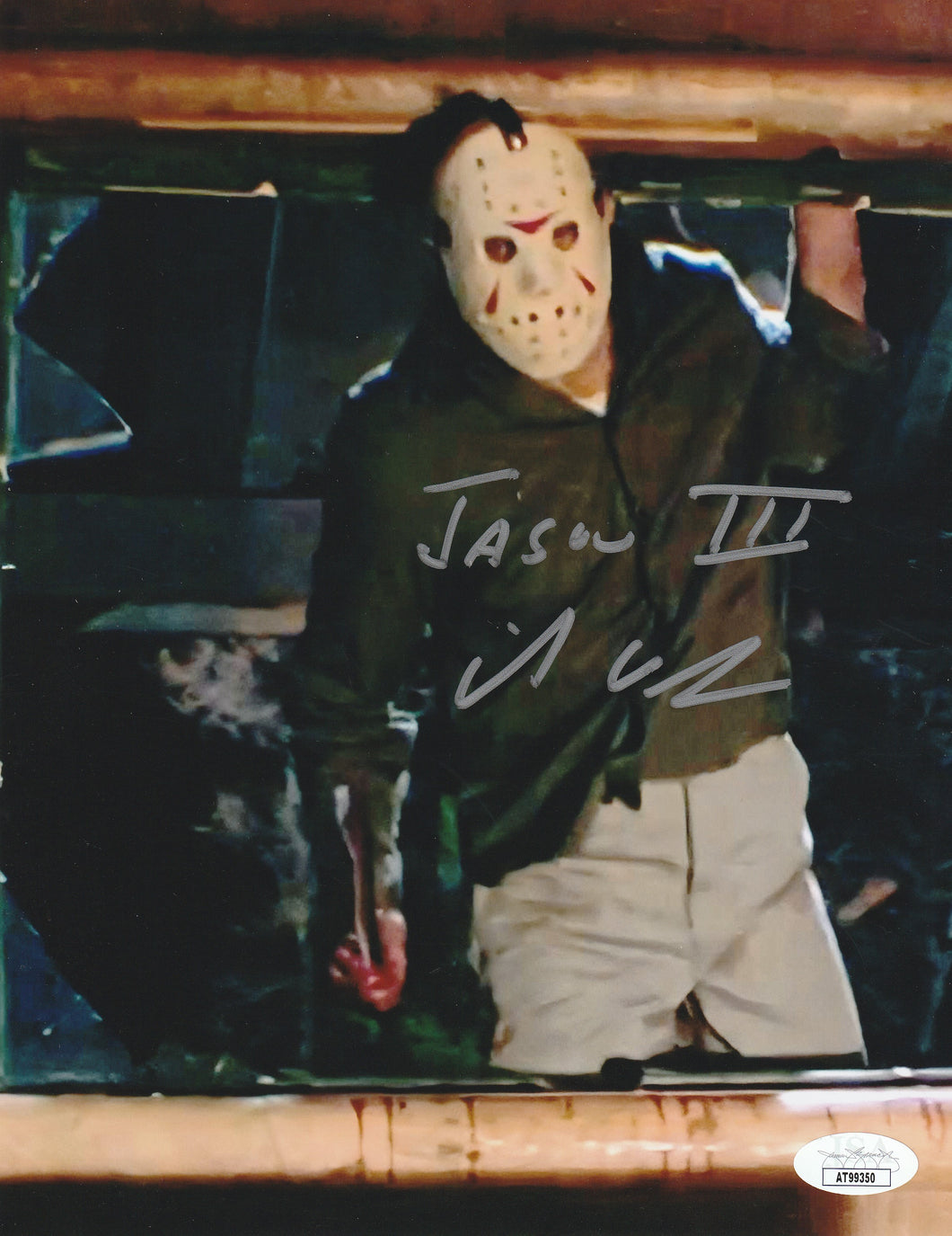 Friday The 13th Part 3 signed Mike Deluna Jason Voorhees 8x10 photo JSA