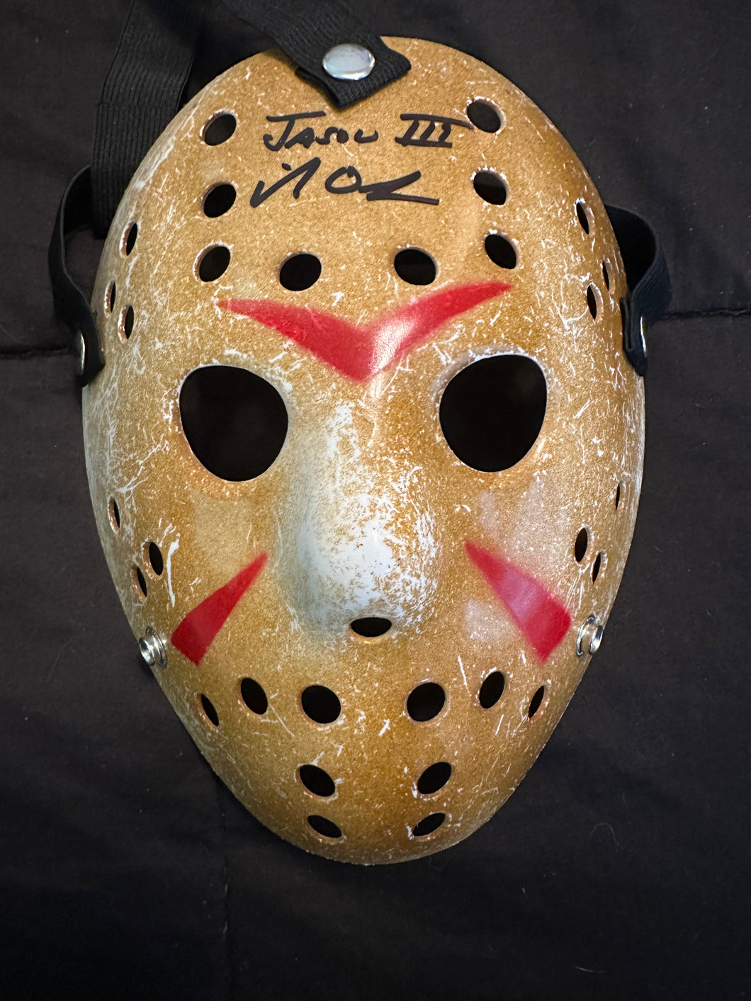 Friday The 13th Part 3 signed Mike Deluna Jason Voorhees hockey mask