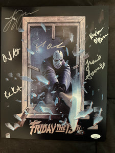 Friday The 13th Part 3 cast signed 11x14 JSA Signed by 6