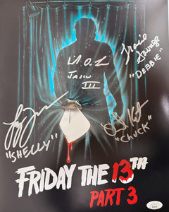 Friday The 13th Part 3 signed 11x14 poster JSA