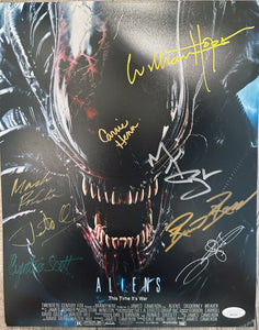 Aliens cast signed 11x14 poster JSA sticker  signed by 8