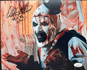 Terrifier David Howard Thornton signed Art The Clown 8x10 JSA