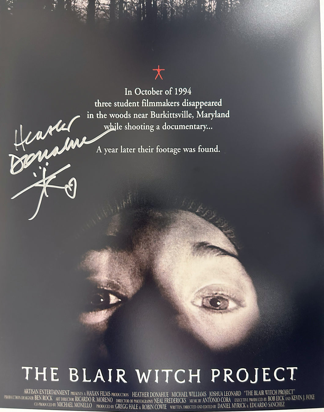 Heather Donahue signed Blair Witch Project signed 11x14 poster