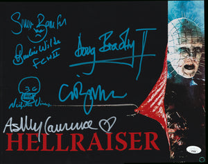 Hellraiser Clive Barker and cast signed 11X14 poster JSA