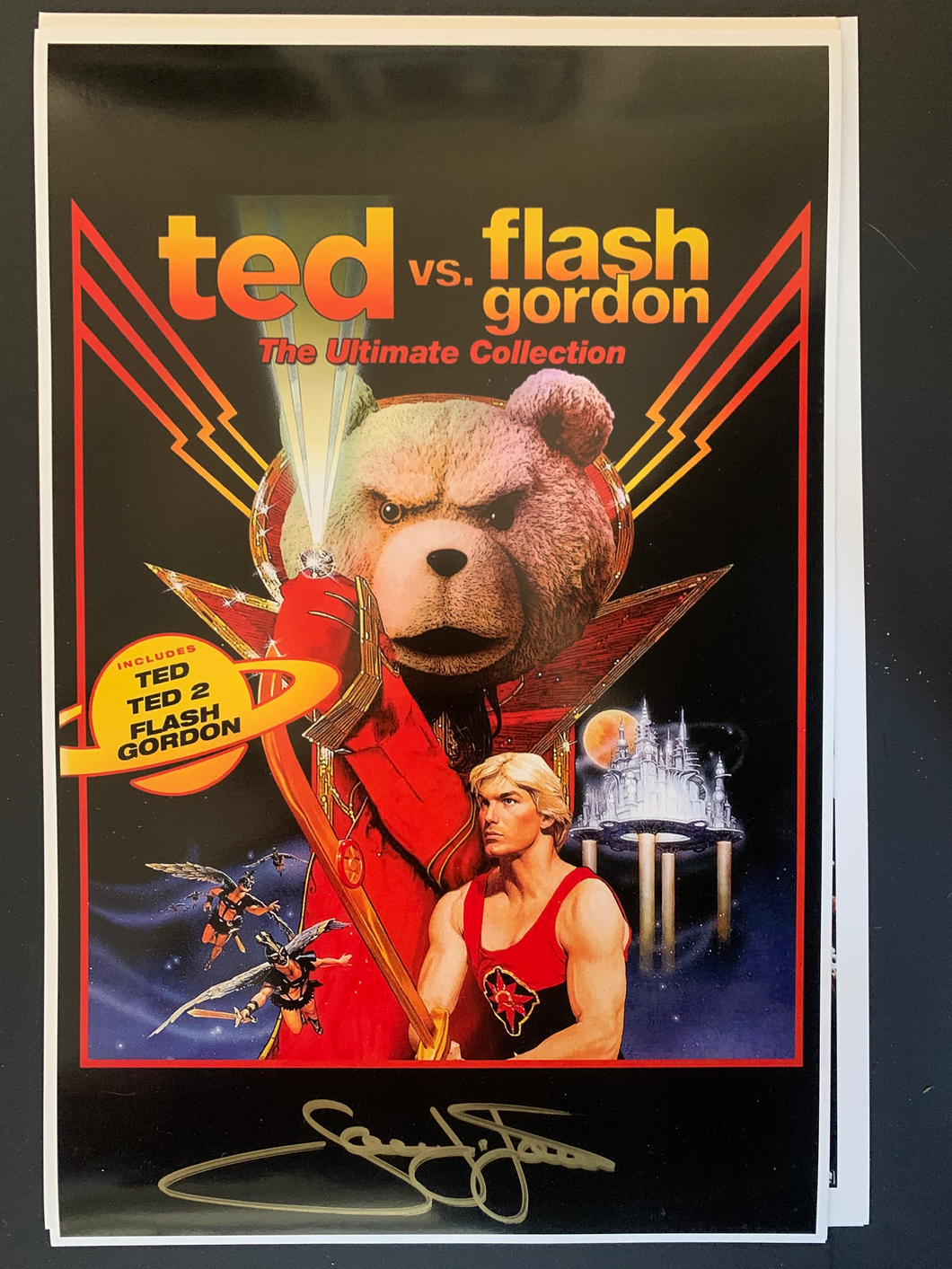 Flash Gordon Sam Jones signed 11x17 poster