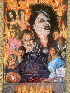 Night Of The Demons Amelia Kinkade Hal Havens signed 11x17 poster JSA COA
