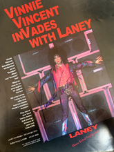 Load image into Gallery viewer, VINNIE VINCENT signed  KISS 1986 LANEY 17 x 22 poster

