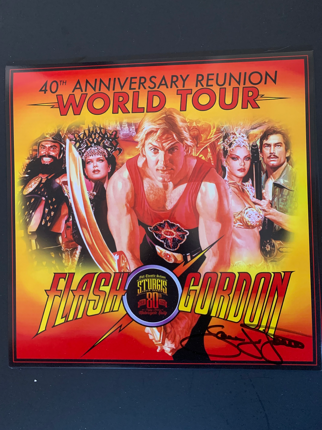 Flash Gordon Sam Jones signed 13x13 poster