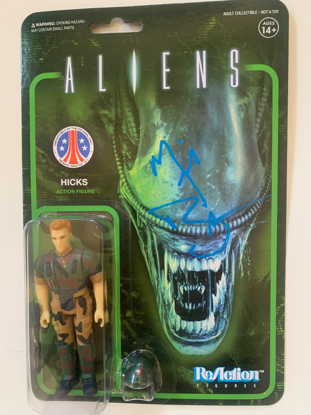 Aliens Michael Biehn signed Hicks Re Action figure