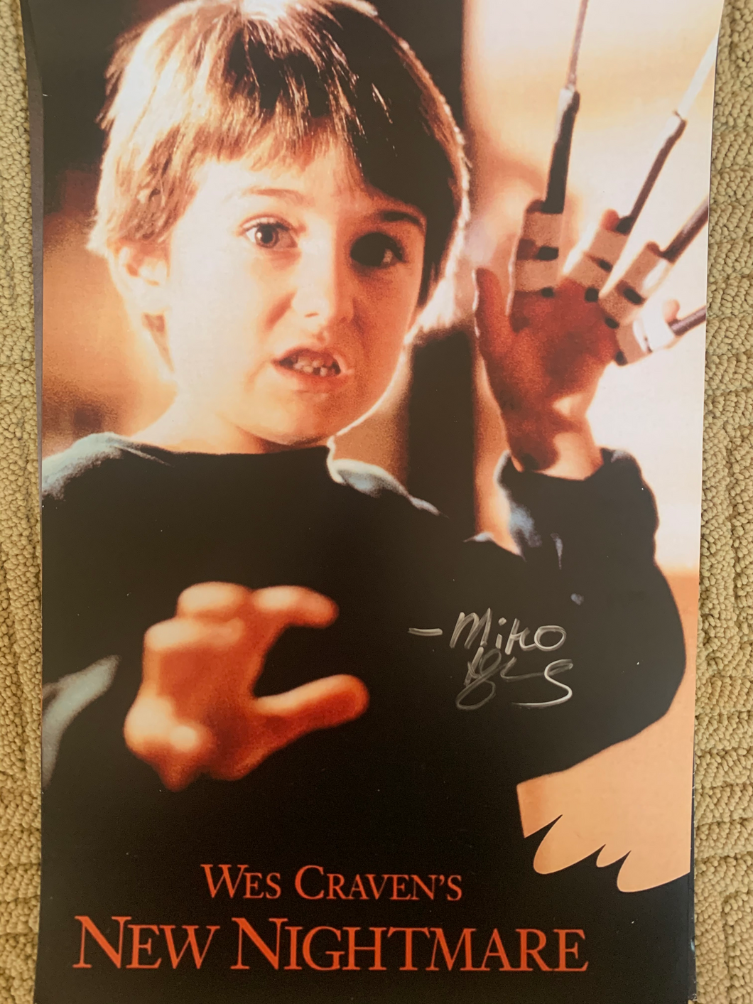 Nightmare On Elm Street Miko Hughes signed 11x17 Wes Cravens New Nightmare