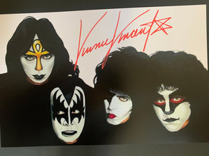 Vinnie Vincent signed Kiss 11x17 poster