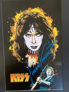 Vinnie Vincent signed 11x17 poster KISS