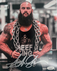 Braun Strowman signed WWE 8x10 Adam Scherr  Comes with JSA sticker