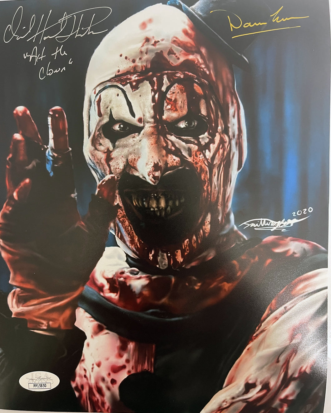 Terrifier David Howard Thornton Damien Leone signed Art The Clown 8x10