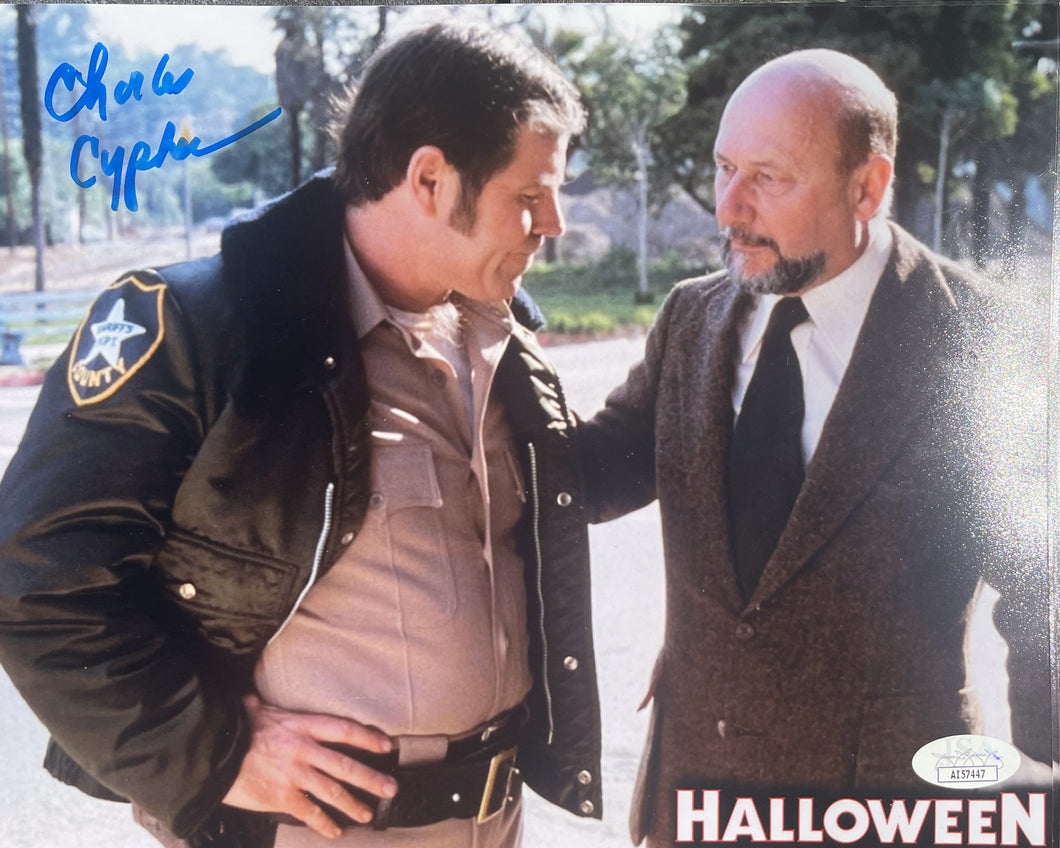 Halloween Charles Cyphers signed 8x10 Comes with JSA sticker