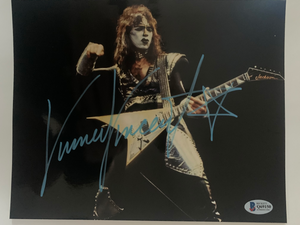 Kiss Vinnie Vincent signed 8x10 photo with BECKETT COA