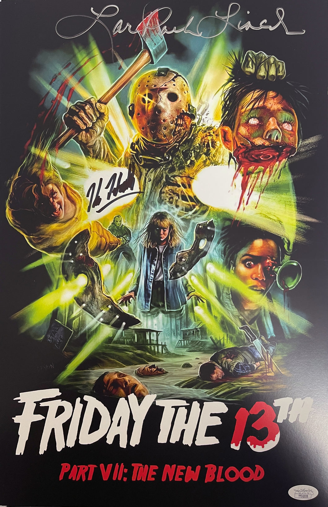 Friday The 13th Kane Hodder Lar Park Lincoln signed JASON VOORHEES 11x17