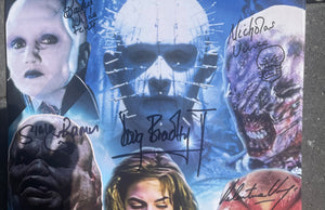 Hellraiser cast  signed 11x24 Doug Bradley signed by 9