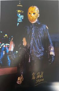 Friday The 13th Kane Hodder signed JASON VOORHEES 11x17
