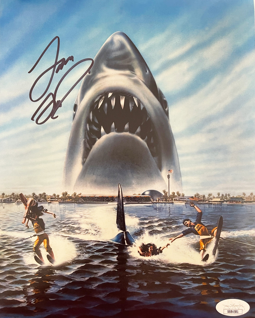 Lou Gossett JR signed Jaws 3 8x10 with JSA sticker