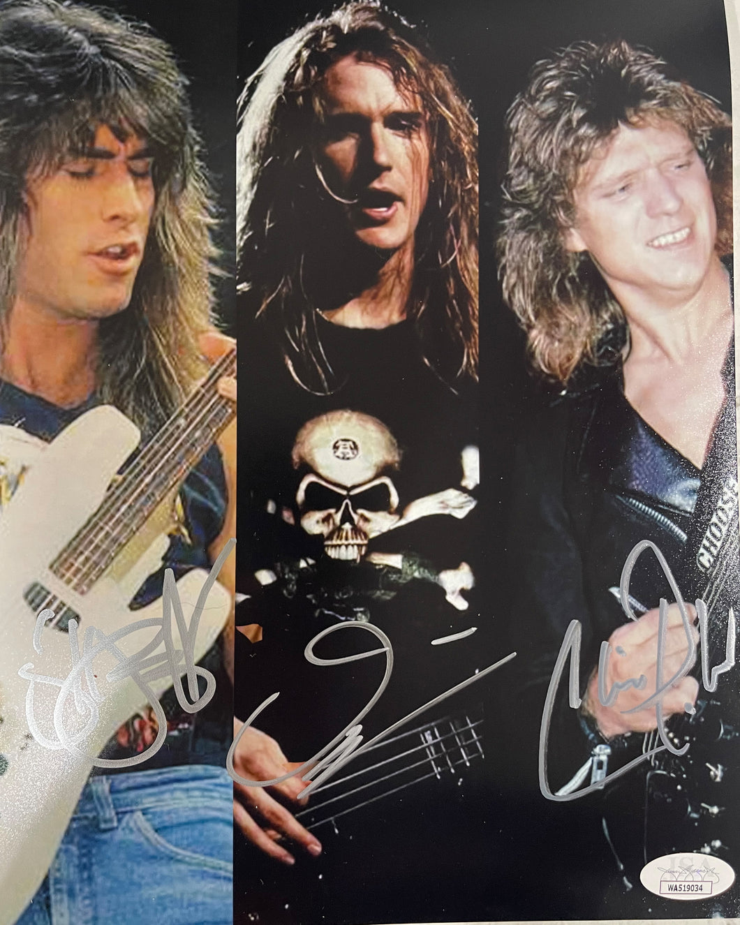 Megadeth David Ellefson Chris Poland Jeff Young signed 8x10 JSA