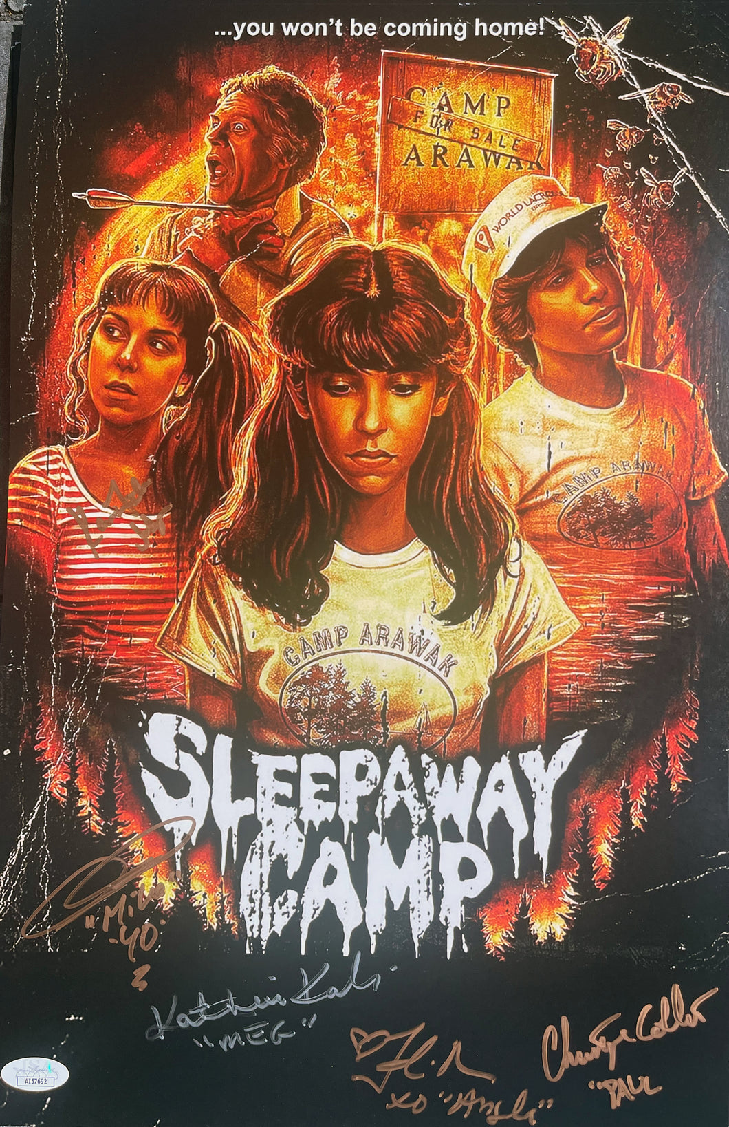 Sleepaway Camp 11x17 poster signed by 5  JSA