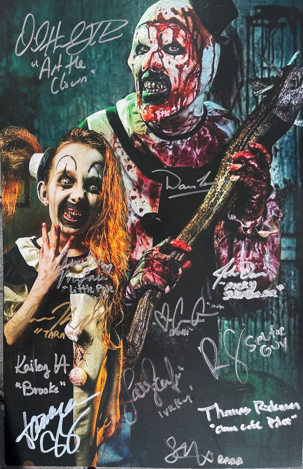 Terrifier cast signed 11x17 signed by 12